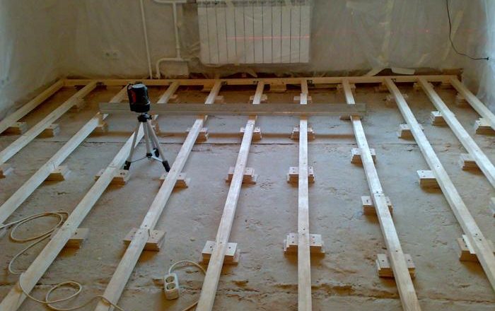 Выравнивание пола в деревянном доме